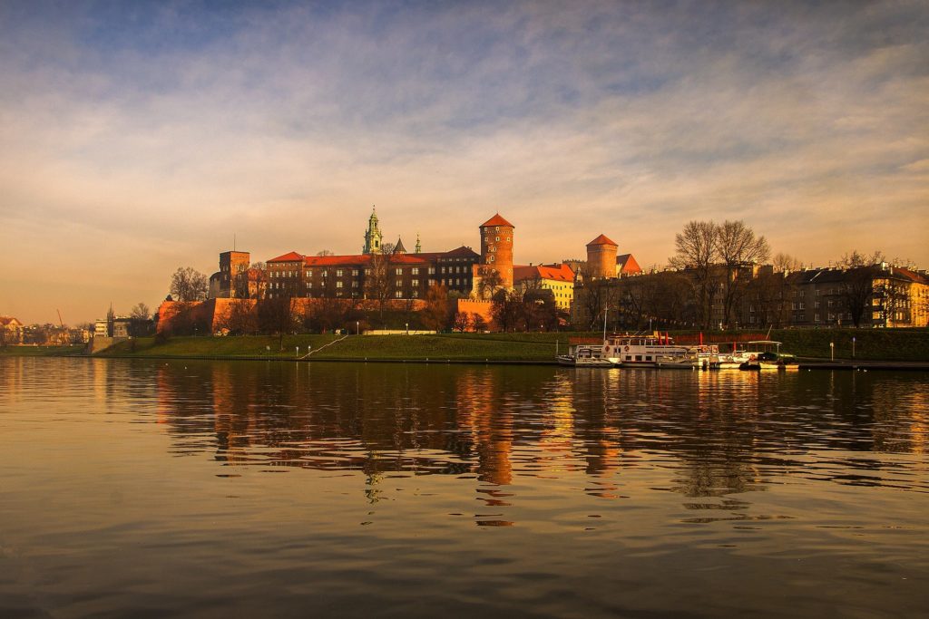 Wawel on Wisla River in Krakow, Poland