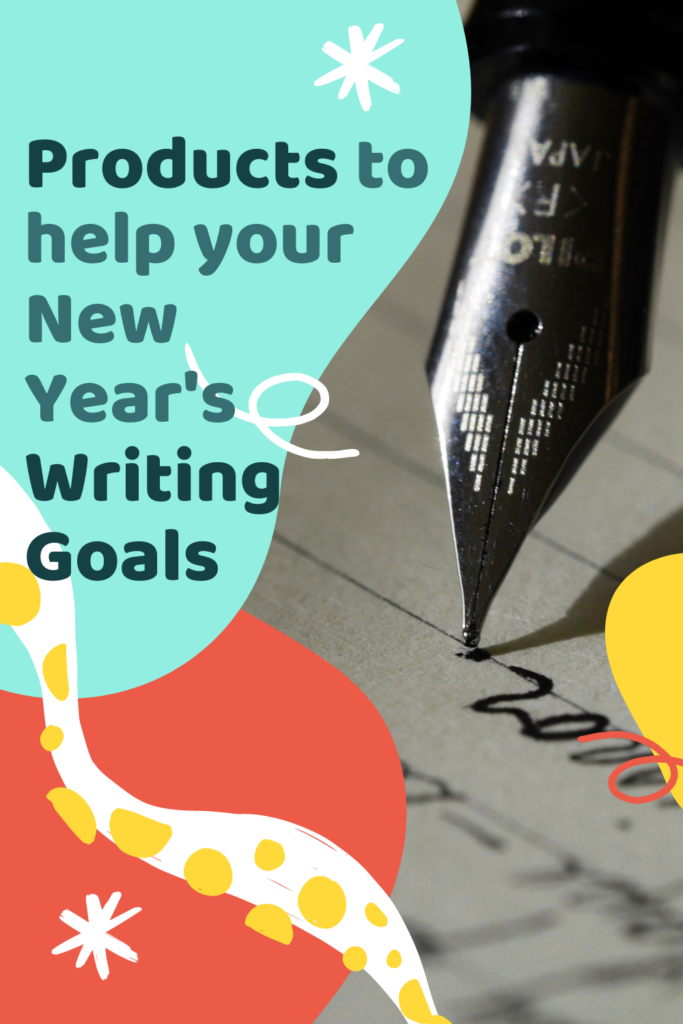 Products to help new year's writing goals pin