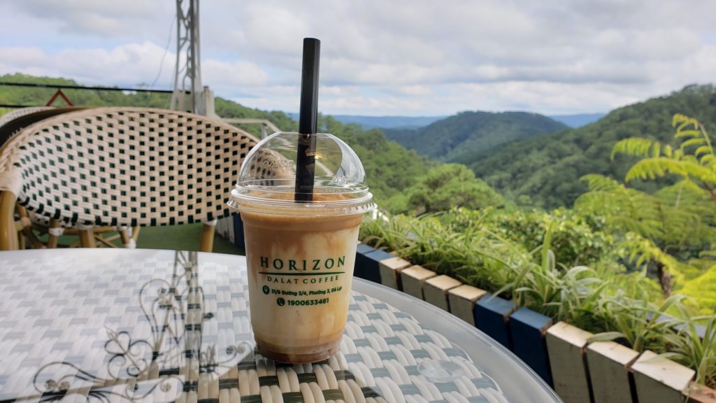 Horizon Cafe with view of mountains near Dalat