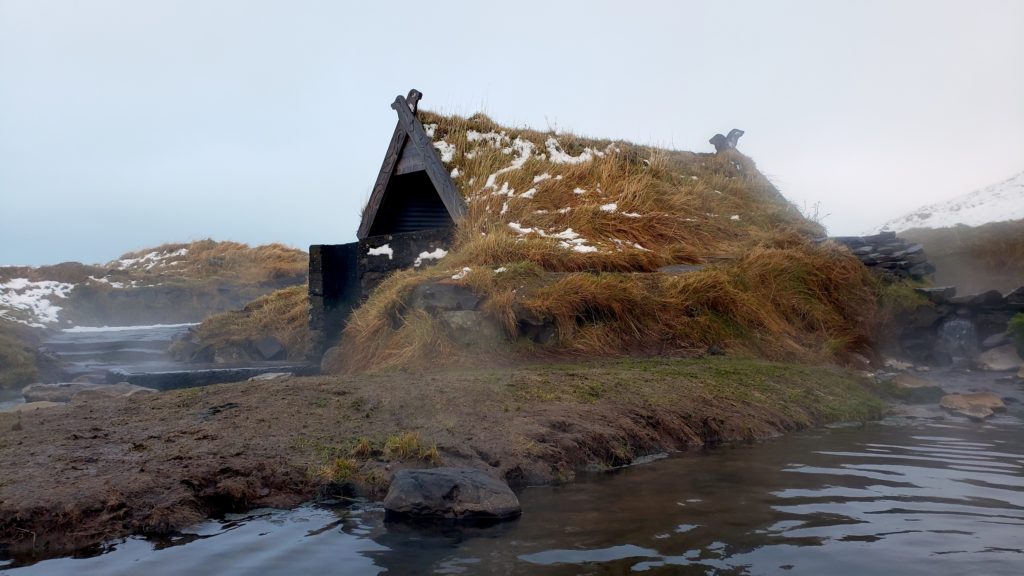 Hot spring and turf house