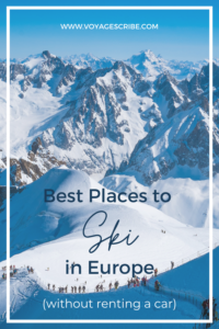 Best Places to Ski in Europe without renting a car Pin (blue)