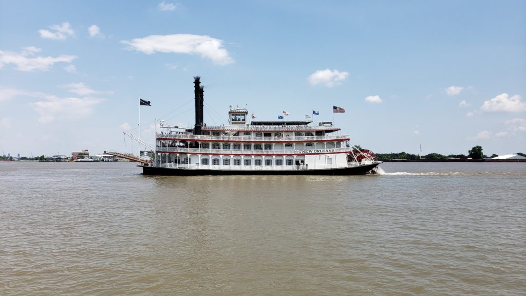 Steamboat on Mississippi River near New Orleans