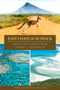 Kangaroo East Coast and Outback Road Trip Loop from Sydney Australia Pin
